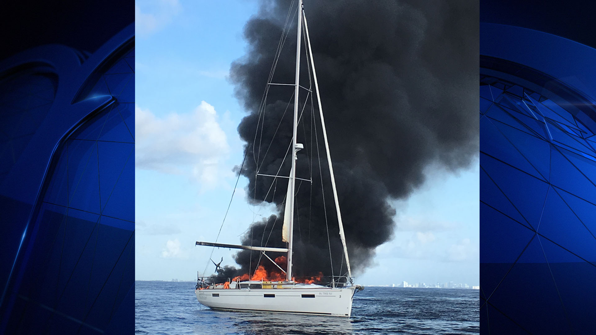 Man Unharmed After Sailboat Catches Fire Near Ft. Lauderdale