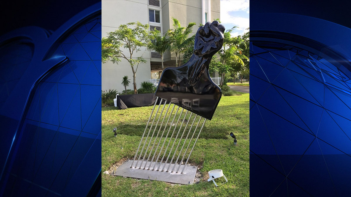 Afro Pick Sculpture Unveiled in the Heart of Opa-Locka