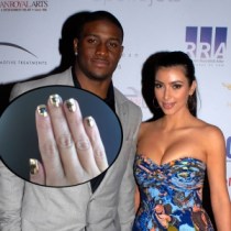 Kim Kardashian Supports Reggie Bush with Super Bowl Manicure