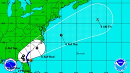 Tropical Storm Beryl Nears SE Coast 