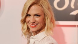 January Jones Stays Mum on Son's Paternity