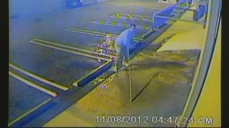 Copper Metal Thief Yanks Pipe Off Warehouse: Video