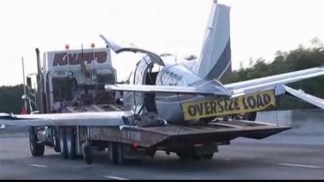 Wreckage of Plane on Turnpike Removed