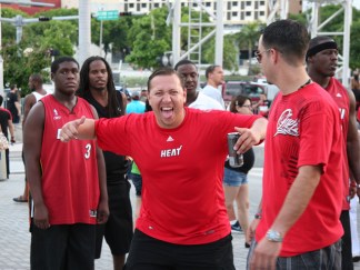 Heat Fans Party Outside the Triple-A