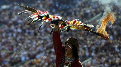 TALLAHASSEE, FL - NOVEMBER 25: Chief Osceola of the Florida State Seminoles holds up a flaming spear during the pre-game ceremony before taking on the Florida Gators at Doak Campbell Stadium November TALLAHASSEE, FL - NOVEMBER 25: Chief Osceola of the Florida State Seminoles holds up a flaming spear during the pre-game ceremony before taking on the Florida Gators at Doak Campbell Stadium November