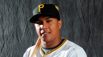 BRADENTON, FLORIDA - FEBRUARY 22: Jose Tabata #31 of the Pittsburgh Pirates poses during photo day at the Pirates spring training complex on February 22, 2008 in Bradenton, Florida. (Photo by Rob Trin