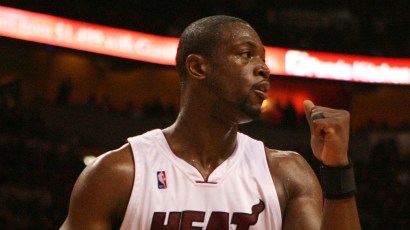 MIAMI - MAY 01: Dwyane Wade #3 of the Miami Heat pumps his fist after the heat get a stop in the fourth quarter against the Atlanta Hawks during Game Six of the Eastern Conference Quarterfinals at Am MIAMI - MAY 01: Dwyane Wade #3 of the Miami Heat pumps his fist after the heat get a stop in the fourth quarter against the Atlanta Hawks during Game Six of the Eastern Conference Quarterfinals at Am