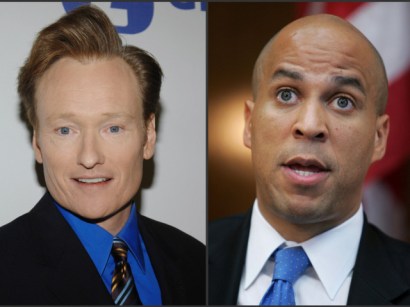 Conan O'Brien and Newark Mayor Cory Booker continued their fierce YouTube feud on late-night TV Friday evening, squaring off on O'Brien's show and trading barbs about everything from New Jersey to hai Conan O'Brien and Newark Mayor Cory Booker continued their fierce YouTube feud on late-night TV Friday evening, squaring off on O'Brien's show and trading barbs about everything from New Jersey to hai