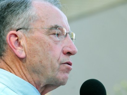 Republican Sen. Chuck Grassley is one of the "Gang of Six" meeting in private today.
