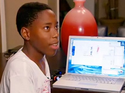 Skater Reggie Forde, 15, the owner of Junk Fuel launched his company with the ghraphic design skills his mom taught him.