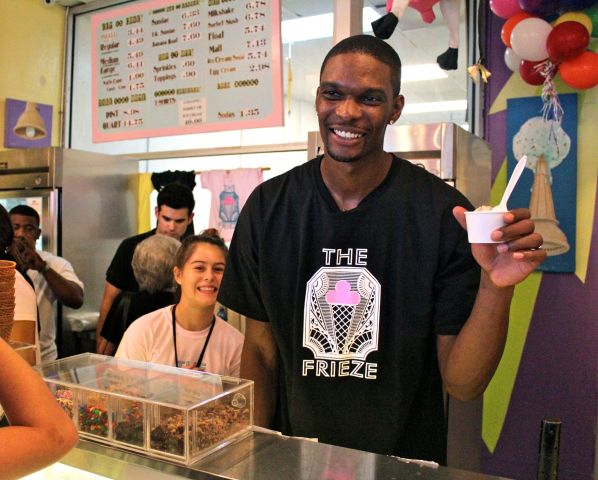 Chris Bosh Gives Back on Miami Beach