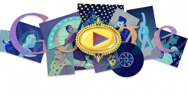 Google is celebrating what would have been Freddie Mercury's 65th birthday on Monday with its second longest doodle to date.