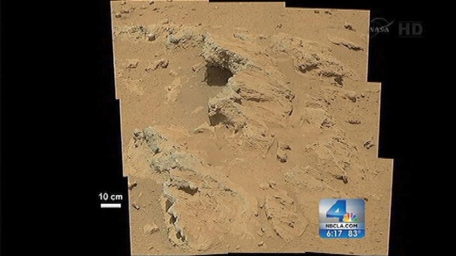 NASA's Curiosity rover mission has found evidence a stream once ran vigorously across the area on Mars where the rover is driving, NASA scientists said on Thursday. Whit Johnson reports for the NBC4 News at 5 p.m. on Sept. 27, 2012.