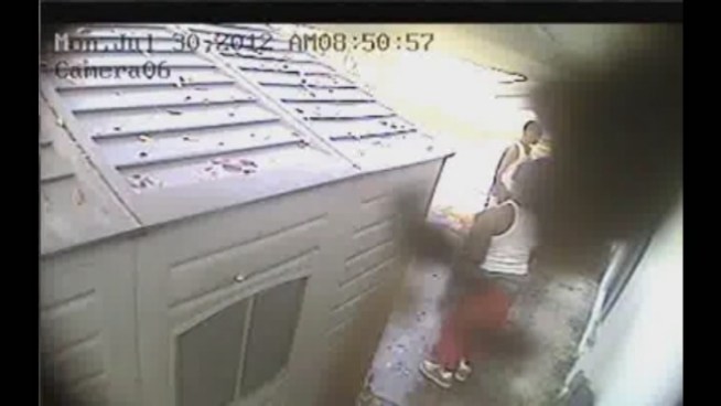Authorities are searching for three men who were caught on surveillance video stealing an AK-47 from a Dania Beach home, the Broward Sheriff's Office said.