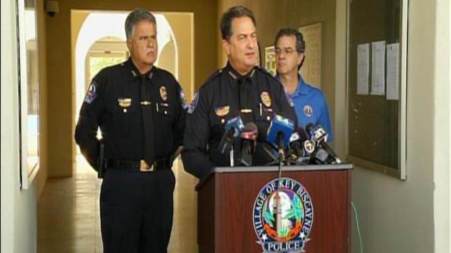 Key Biscayne Police Officer Nelia Real remains in serious condition at Memorial Regional Hospital, Police Chief Charles Press said Friday afternoon. He said that Real was able to write him a note to brief him on her encounter with the gunman from Thursday's Florida's Turnpike shooting when he was with her Friday morning.