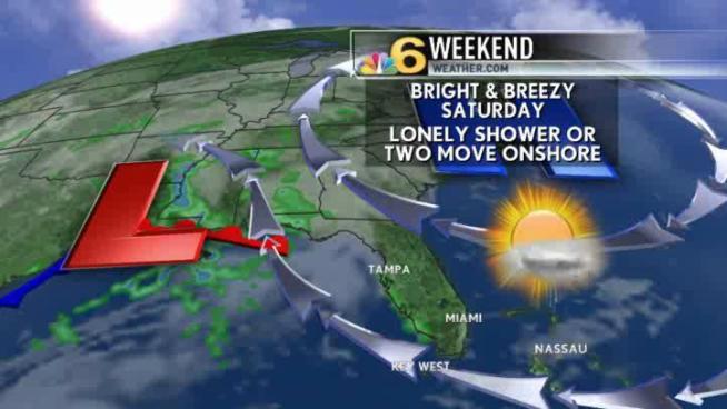 A much drier day with only a stray shower on the breeze.  Meteorologist Shiri Spear has the local forecast.