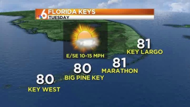 Expect another warm day in the lower 80s with partly sunny skies.