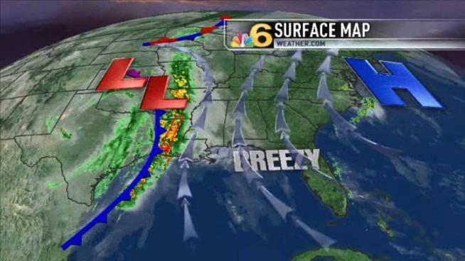 A windy day with mostly dry and partly sunny weather.  Isolated shower possible.  Meteorologist Shiri Spear has the local forecast.