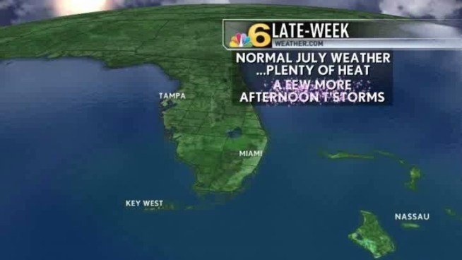 Mainly dry and mostly sunny...only a few t'storms expected for the next two days.