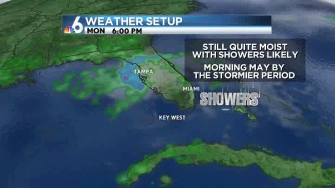 Scattered rain, at times heavy, will continue Sunday night and Monday morning.  Meteorologist Shiri Spear has the local forecast.