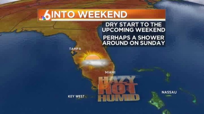 Hazy, hot and humid conditions continue across South Florida.  A few more days without showers or thunderstorms.