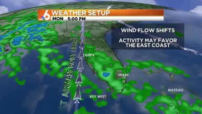 Showers and storms possible, with highs in the upper 80s
