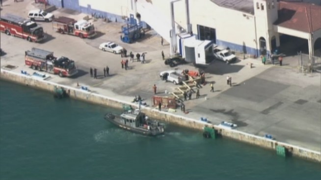 Kenneth Krason and Mark Freeman were killed and Thomas Fischer was in critical condition after a scissor lift they were working on collapsed at Port Everglades Friday morning, the Broward Sheriff's Office said. Port Director Steven Cernak and witness Lorne Hailstone spoke about the incident.