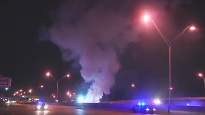 Three people were hospitalized following a violent head-on collision on I-95 in Broward County early Wednesday, authorities said. Florida Highway Patrol spokesman Sgt. Mark Wysocky spoke about the crash.