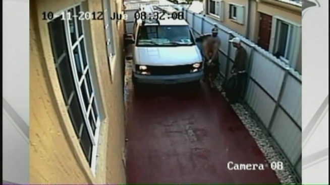 Miami-Dade Police said they are looking for a trio who kidnapped a man as he was working on a driveway and then drove him to his house to rob him. The victim, Pedro Ortega, and Miami-Dade Police spokesman Det. Alvaro Zabaleta spoke about the case.