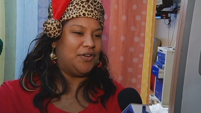 While most people celebrated the holidays at home, a handful of babies were recovering from heart surgery Christmas Day at Joe DiMaggio Children s hospital. Mother Amena Khan, whose daughter has Hypoplastic left heart syndrome, received an automatic stroller Tuesday.
