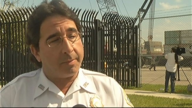 Crews continued to work Wednesday to offload several tilting cargo containers from a barge that was docked in Port Everglades. BSO spokesman Mike Jachles comments.
