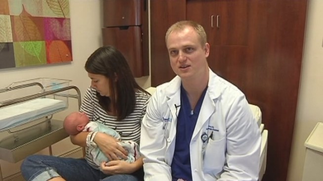A physician delivered his third son in the family car in the parking lot of the emergency department, with the 5- and -3-year-old children encouraging their mother. Dr. Timothy Hawkes, an orthopedic resident at Broward Health Medical Center, spoke to NBC 6 South Florida about the ordeal.