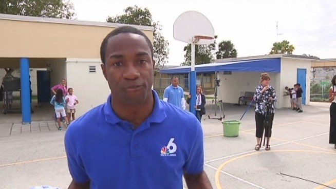 The playground was packed with cheers as students watched Special K's smooth ball handling skills.Nicolas Hidalgo talked about watching the Globetrotter. NBC 6's David Jeannot reports.