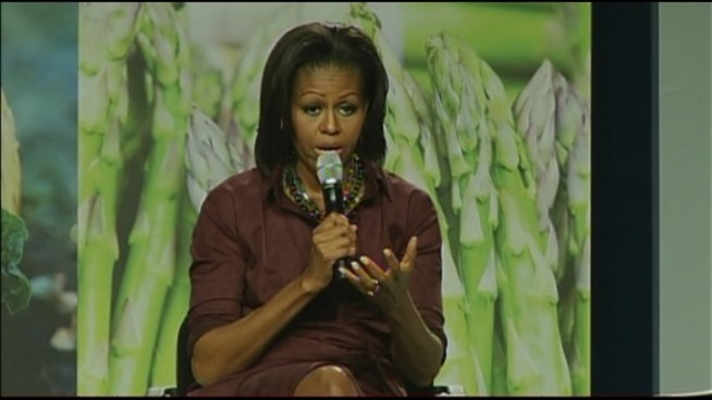 First Lady held a panel discussion on nutrition and exercise for children in Homestead.