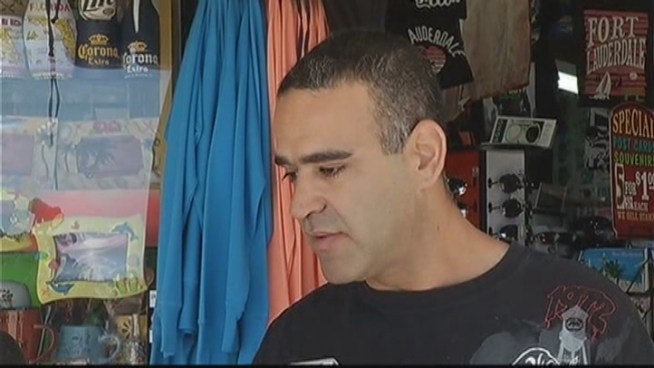 Businesses along Fort Lauderdale Beach are still recovering after Hurricane Sandy's swells pushed water over the seawall and onto the road. Jerry Dobbyn, the manager of Primanti Brothers, said his business stayed open and served food out the window whenever possible.