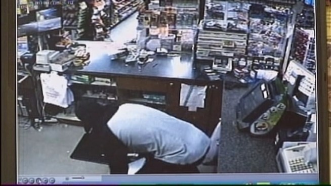 The ninja-like thief has carried out 11 armed robberies of stores in South Florida, said the FBI, which is offering $5,000 for information leading to the arrest of the suspect. Store manager Sanjoy Saha and Thomas Carney of the North Miami Beach Police discussed the case.