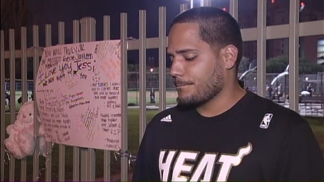 Friends of Yessenia Garces and her family held a vigil in Allapattah Friday night after a fire took the lives of her children, nephew and mother in Texas. NBC 6 reporter Gilma Avalos has the story. A friend of the family, Yadira Garibay, is interviewed.