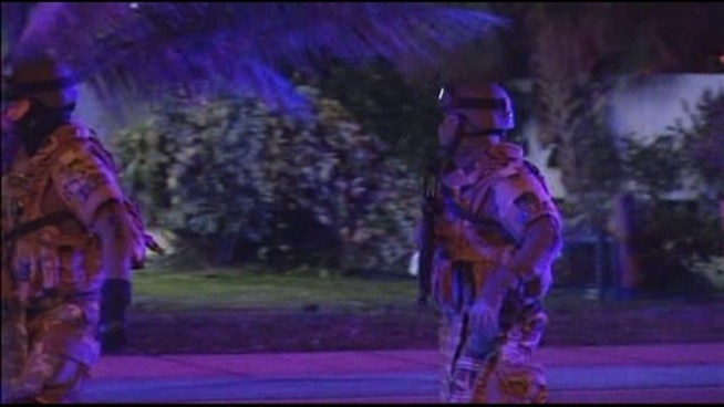 The incident began at about 6:30 p.m. when the suspect shot a man outside a RV in a trailer park at 900 NE 48th St. Lot 61 in Deerfield Beach, police said.