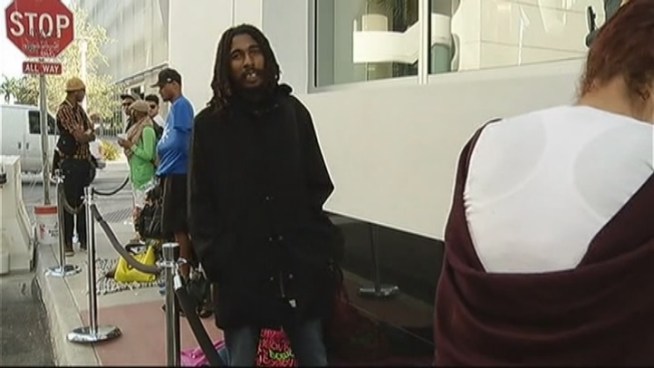 Danny Rodriguez and Veronica Quinto were two of the H&M fans who lined the block at Lincoln Road and Pennsylvania Avenue Thursday morning before the opening of the retailer's new store.