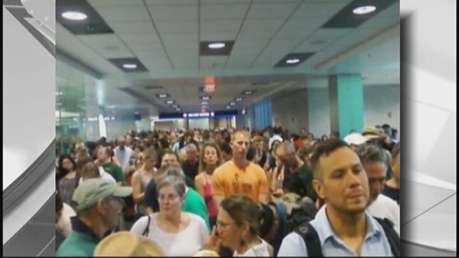 Frustrated passengers tried to keep their cool at Miami International Airport Monday morning after encountering unusual delays while trying to get through security. Passengers Andreas Duffner, David Abadine, Maria Fonseca and Steve Percifield comment.