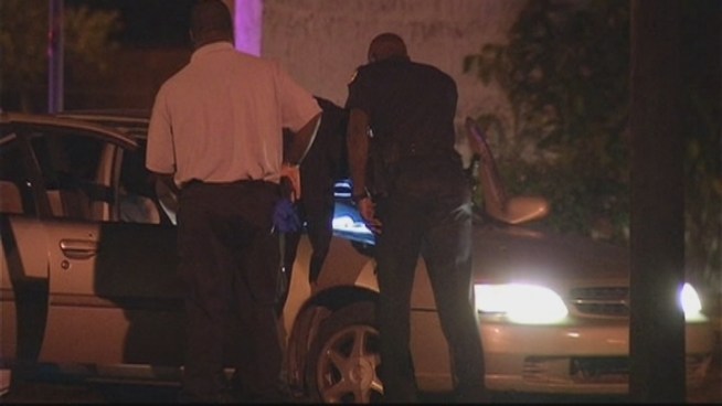 Three people were shot inside a car just before midnight in the area of Northwest 11th Avenue and 43rd Street, Miami Police spokeswoman Kenia Reyes said. The victim's girlfriend, Ashley Cambridge, and Cecil Deloach, who heard gunfire, spoke about the incident.