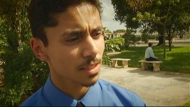 Guided by police, the funeral procession for Christian Aguilar made its way down NE 7th Street to Saint Dominic's Catholic Church on Tuesday. Mourners Isabel Martinez and Daniel Rodriguez shared their thoughts.