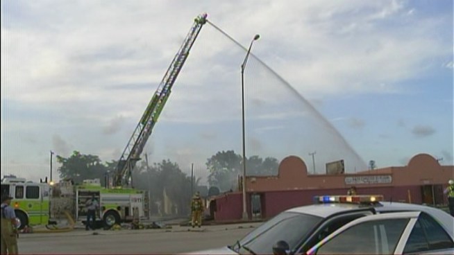 Authorities are investigating a fire that destroyed a North Miami church Wednesday evening. Miami-Dade Fire Officials say the fire broke out sometime before 6 p.m. at Eglise Evangelique Des Pelerins at Northwest 12th Avenue and 119th Street. Pastor James Pasteurin said witnesses told him they had seen kids playing with fireworks near the church just before the blaze broke out.