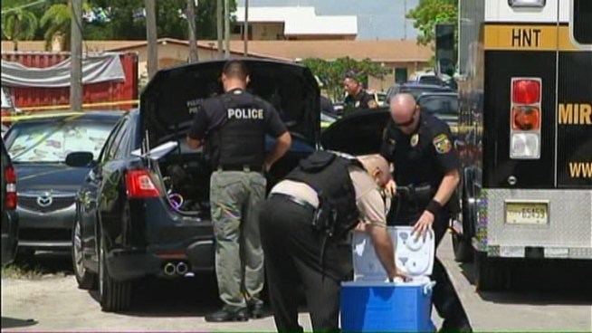 Police said they arrested the suspect in a shooting that prompted the lockdown of Miramar Elementary School and Somerset Academy. Elementary school student Mario Zuniga, Miramar Police spokeswoman Tania Rues and concerned parent Angel Herrera spoke about the day's events.