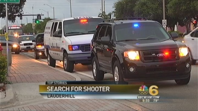 Authorities are searching for a suspect who allegedly shot a man in the back and took his pants in Fort Lauderdale Friday night.
