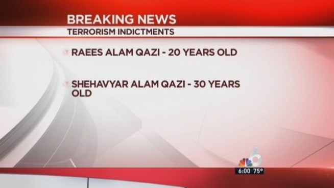Raees Alam Qazi, 20, and his sibling, Sheheryar Alam Qazi, 30, of Oakland Park, were taken into custody Thursday by the FBI, officials said. NBC 6 reporter Steve Litz reports from the suspects' apartment complex.
