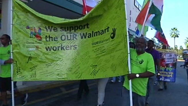 The protests of Walmart workers were heard in Hialeah on Friday. NBC 6 reporter David Jeannot interviews workers Elaine Rozier and Andre Prevot.