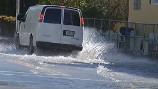 Water in South Beach has been causing problematic puddles on 5th Street and Alton Road as cars exit the MacArthur Causeway. South Beach resident Shavon Cook and Natalie Vargas, who works on South Beach, talked about how the puddles have been problematic for them.