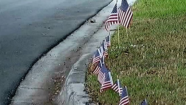 Twenty-six American flags to honor the victims of the Connecticut school shooting massacre were recently stolen from outside a Coral Springs home. NBC 6 reporter Steve Litz talks to residents Rick and Cheryl Riley.
