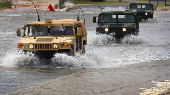 Although Isaac's approach on the eve of the Katrina anniversary invited obvious comparisons, the storm is nowhere near as powerful as Katrina was when it struck on Aug. 29, 2005. Katrina at one point reached Category 5 status with winds of more than 157 mph, and made landfall as a Category 3 storm.